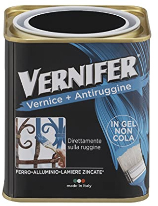 AREXONS Vernifer Prodotto verniciante Nero Brillante, Smalto antiruggine 750 ml, Adatto a protezione e finitura di interni ed esterni, Gel verniciante