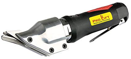 Pro-Lift-Montagetechnik Druckluftblechschere, Blechschneider, 1,2mm Blechdicke, vibrationsdämpfender Griff rot/schwarz, JZ, 00695