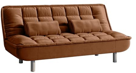 Vente-unique - Canapé 3 Places Convertible clic-clac MISHAN en Tissu - Caramel