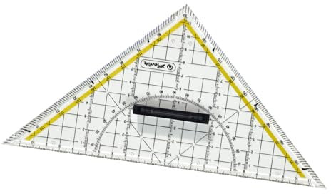 Herlitz 8710105 Zirkel, 223 mm, 140 mm silber + Geodreieck Hypotenuse 16 cm mit Griff
