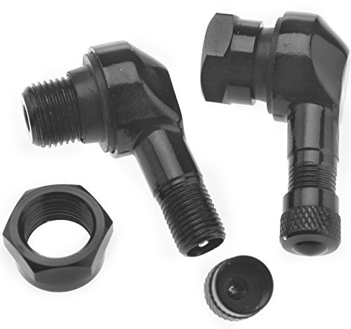 ENET - 2 prolunghe per valvole di pneumatici moto e roulotte, adattatori a 90 gradi, 11,3 mm