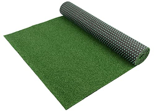 Primaflor Kunstrasen-Teppich mit Noppen - WIMBLEDON, 2,00m x 1,00m, 7 mm Hoch, UV-Beständiger, Wasserdurchlässiger, Grüner Rasenteppich, Outdoor Bodenbelag, Kunstgras für Terrasse und Balkon