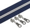 YaHoGa 9 m silberfarben endlos Reißverschluss Meterware Dunkel Blau reissverschluss 6mm-Spirale + 25 Nonlock-Zipper (silberfarben Dunkel Blau)