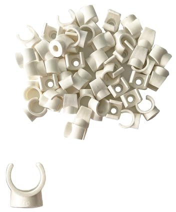 CZAKOMIX Lot De 50 Colliers De Serrage En Pex, Clips De Tuyau En Plastique, Crochets En U De 16 Mm, Pour La Plomberie Et La Tuyauterie, Vis Non Incluses(Blanc)
