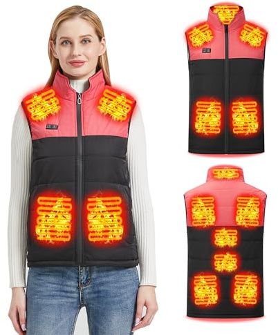 joyvio Gilet riscaldati - Gilet riscaldato per donna/uomo, gilet riscaldato con 3 livelli di temperatura, gilet riscaldato lavabile in lavatrice per attività all'aperto, escursionismo