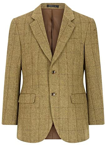 WALKER AND HAWKES - Herr grön salvia två knappar Derby Tweed Windsor normal passform blazer