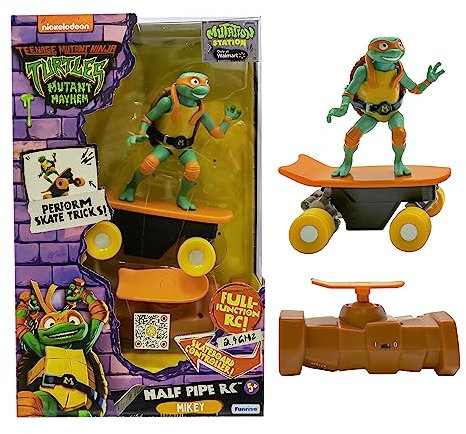 Teenage Mutant Ninja Turtles | Mutant Mayhem Michelangelo Fernstgesteuertes Half Pipe-Fahrzeug, Filmedition, Ninja Turtles Spielzeug und Geschenke ab 5 Jahre
