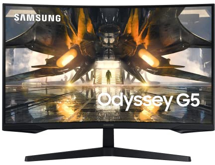 Samsung Curved Gamer PC Screen ODYSSEY G5 – G55A S32AG550EP – 32 Inch WQHD – VA Panel – 1 ms – 165Hz – HDMI/DP- FreeSync