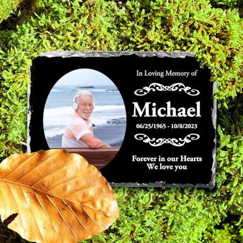 Skyeasure Personalisierter Gedenk-Bilderrahmen, Gedenktafel mit liebevoller Erinnerung, Gedenkstein in Erinnerung an einen geliebten Menschen, personalisiertes Gedenkgeschenk für den Verlust von