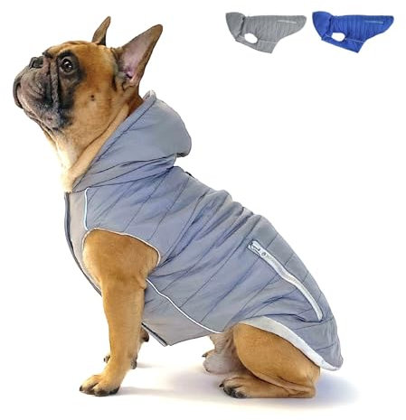 PAW WOW IMMI Hundejacke | Hundemantel | Jacke für kleine, mittelgroße und große Hunde für kalte Tage (Grau, M)
