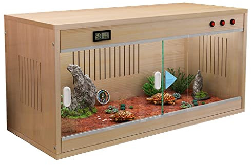 BGFYUSF Vivarium Box Reptile AmphibianCage Caja Grande de Madera para alimentación de Mascotas Casa para Mascotas Terrario para Reptiles Incubadora con Tiras de ventilación (marrón 120x60x62cm)