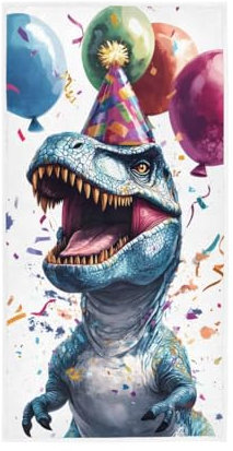 GAIREG Dino mit Geburtstagshut, Handtücher, Handtücher und Waschlappen für Badezimmer, 38,1 x 76,2 cm
