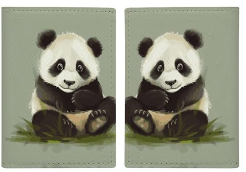 Étui de passeport imprimé petit panda mignon pour passeport de voyage, housse de protection pour passeport de voyage, étui portefeuille en cuir avec blocage RFID pour cartes pour homme et femme, petit