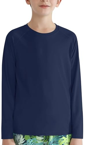 Valcatch Camisas de protección solar UPF 50+ para niños y niñas, camisetas de manga larga para natación, para niños, adolescentes, pesca, senderismo, secado rápido, atlético, rendimiento, camiseta