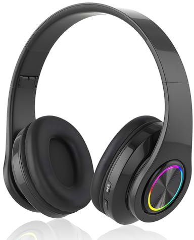 Anluomania Casque Bluetooth sans Fil Bluetooth 5.0, Casque stéréo HiFi, Style Around-Ear, Micro intégré, Pliable Casque Bluetooth, Casque Audio Circum-auriculaire pour Voyage/Travailler/Téléphoner/PC