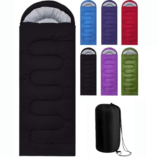 Sleeping Bags for Adults & Kids Sleeping Bag 3 Season, Ultralight Carry Bag, Adult Blanket, Lightweight Compact for Outdoor Camping, Travel, Hiking, Indoor & Outdoor Use