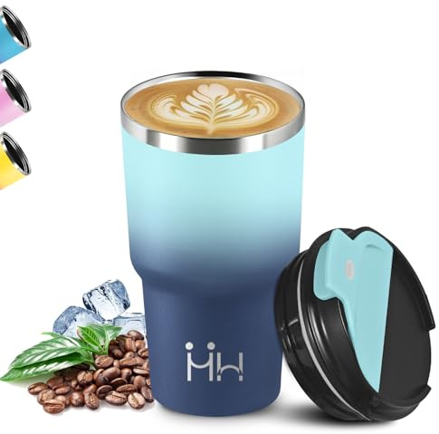 Mujigaga Vaso Termico, 20oz Termo Cafe, sin BPA, Taza Termica, Acero Inoxidable 18/8, Vaso Termo a Prueba de Fugas, Termo Cafe para Llevar, Doble Aislamiento, para Cafetería, Hogar, Escuela, Oficina