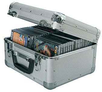 Citronic | Aluminium CD Storage Case – Holds 40 CDs – Lockable DJ Flight Case with Padded Interior & Dividers – Secure Music Storage Box with Carry Handle & Removable Lid