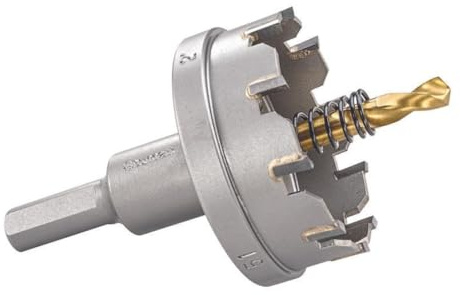 Tungsten Carbide Tipped Hole Saw - SM51 Sheet Metal Cutter With Arbor & Pilot Drill Bit - For Drilling Stainless Steel Aluminum Alloy - 51 mm