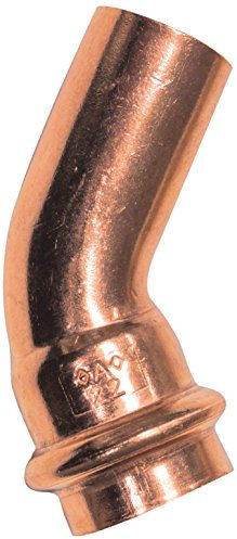 Cornat Press-Bogen 45 Grad Kupfer mit 1 Muffe, A 22 mm, 1 Stück, T650322B