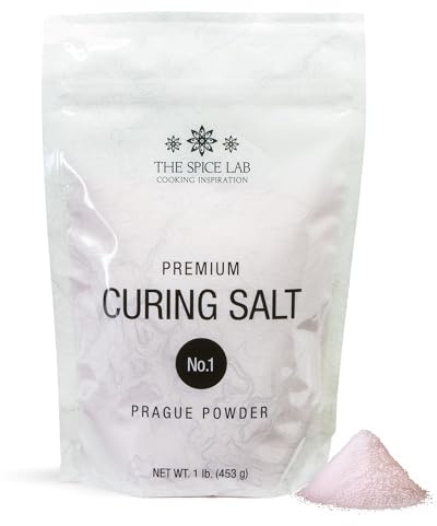 The Spice Lab Curing Salt No. 1 – Pink Prague Powder with 6.25% Sodium Nitrite – Meat Curing Salt for Bacon, Jerky, Brisket & Corned Beef – Made in USA (1 lb)