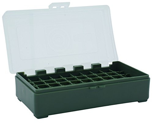 Waffenpflegewelt WPW Patronenbox aus robustem Kunstoff mit Klappdeckel für Kaliber 9 mm para, Kaliber 9 mm Luger, Kaliber 9 x 21, Kaliber .380 Auto 50 Stück grün