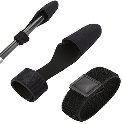 Dioche Angelrute Sleeve, Erweiterbar Neopren Angeln Pole Handschuh Sleeve Cover Protector + Rod Strap Set(Schwarz)