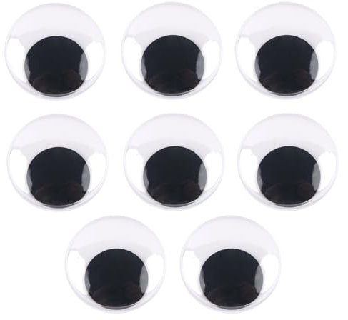 TOAOB 8 Stück Selbstklebend Wackelaugen Groß 50mm Runde Wiggle Googly Augen Kunststoff Puppe Augen Kulleraugen Selbstklebend Aufkleber für DIY Scrapbooking Handwerk
