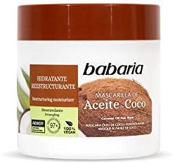 Babaria - Mascarilla de Aceite de Coco, Hidratante y Reestructurante, Apto para Todo Tipo de Cabellos, Vegano - 400 ml