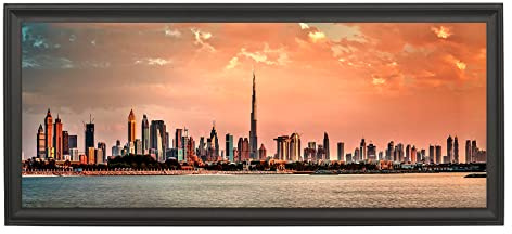 LTYHHK 10x24 Panoramic Picture Frames Solid Wood 10x24 Poster Frame10x24 Photo Frames Family Wall 10x24Picture Frame Black (LMKB1024)
