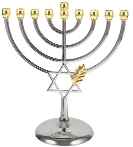 Candele Tradizionale Hanukkah Menorah Cono Portacandele Candeliere Stand Ateret Judaica Pilastro Candele Stand Gerusalemme Tempio di Nozze di Compleanno Festa Pranzo