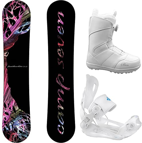 Package-Camp Seven Featherlite Snowboard 147 cm-System Lux Bindings-Siren Lux Pro Twist Women's Snowboard Boots-9