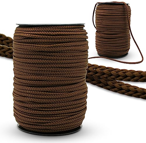DOJA Barcelona | Rotolo Cordino in Poliammide | Cordino da 100 m | Cordoncino Thai Marrone | Diametro 3mm | Corda forte | Cordino per Borse Uncinetto, Lacci Scarpe Sportive, Fili Uncinetto