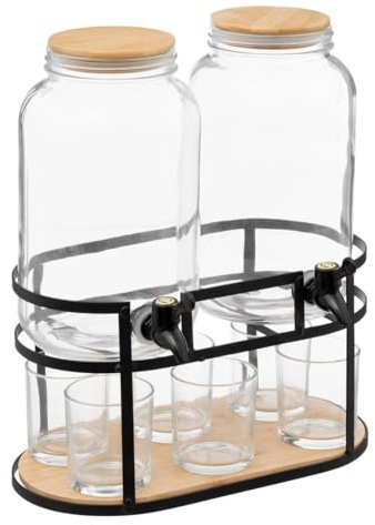 Secret de Gourmet - Set di 2 distributori di bevande duo da 3,3 l con 6 bicchieri