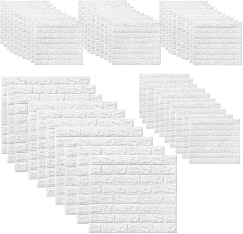 XMSZQU 40 Pezzi Mattoncini Modello Carta da Parati 3d, 38 X 35 cm In PVC Impermeabile Pannelli Finta Pietra per Esterni, Mattoni Adesivi Parete per Porte A Muro Camera da Letto Cucina
