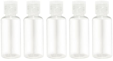 QIRUIRED Lot de 5 flacons vides en plastique transparent avec bouchon à rabat, rechargeables, pour shampooing, cosmétiques, lotions et articles de toilette (30 ml)