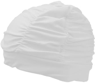 Whakano Bonnet de bain pour homme et femme, protection UV, indéchirable et élastique, doux et durable, pour la plage, la salle de bain et le spa, blanc