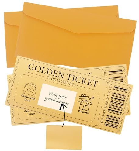 2pcs Golden Ticket Scratch Card Reveal Surprise, Birthday Scratch Card Gift Reveal Christmas Valentines Holiday Birthday Personalised Surprise Gift for Women Men Her Girlfriend Wife Father Boys Girls