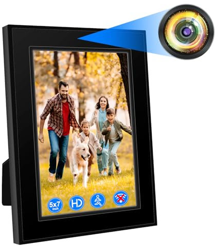 Nisanuki Telecamera Nascosta, Mini Telecamera Spia, 1080P HD Spy Cam Cornice Fotografica Invisibile con Rilevamento del Movimento per Sicurezza di Casa e Ufficio