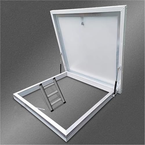 Botola di fuga for sfiato sul tetto, lucernario antifurto for porta, lucernario for porta con maniglia di blocco rotante, pannello antipioggia rettangolare quadrato bloccato(110 * 110cm)