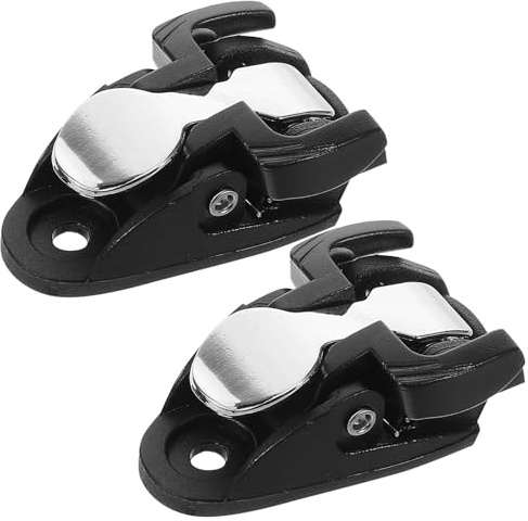 JECOMPRIS Hebillas Aplicables para Patines en Línea y Patines de Ruedas, 2 Piezas Negro y Plata, Cierre Ajustable y Resistente para Accesorios de Patinaje Seguro y Fijación Rápida