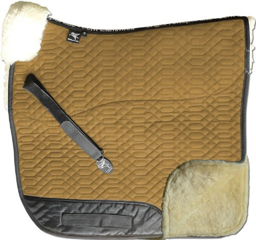 Engel Reitsport | SCHABRA2-D-CAM-MED | Schabracke | Lammfell Fully Lined | Steppstoff | Fellkranz vorne | Dressur | Stoff Camel Fell med.