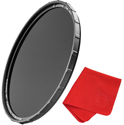 77mm X2 6-Stop ND Filter for Camera Lenses - Neutral Density Professional Photography Filter with Lens Cloth - MRC8, Nanotec, Ultra-Slim, Weather-Sealed by Breakthrough Photography