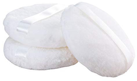 Joly Loose powder Puff, 4.3'' Large Body Puff W Ribbon (10.9cm) (3PCS)