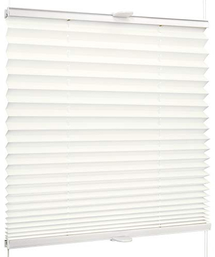 SchattenFreude Basic Klemmfix-Plissee für Fenster | Mit Klemm-Haltern | Ohne Bohren | Naturweiß, Breite: 60cm x Höhe: 220cm