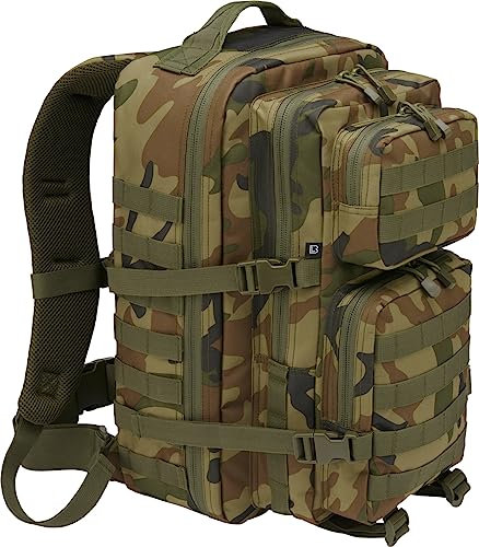Brandit Individual Wear Unisex Assault Rucksack, Woodland, Größe L, Waldland, Einheitsgröße, Classic