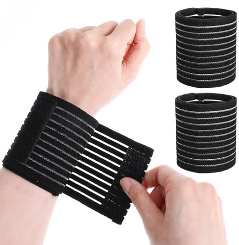 Ymapinc 2 Stück Elastisch Bandage Handgelenk Atmungsaktiv Handgelenkstütze mit Klettverschluss Verstellbar Handgelenk Bandagen Handbandage Handgelenkschoner für Sport Alltag Fitness Kinder Erwachsene