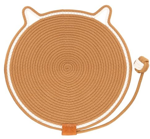 Wisebom Kratzmatte für Katzen 43x43cm Kratzteppich Katze Natürliche Baumwollseil Katzenkratzbretter, Widerstandsfähig Katzenmöbel Fußmatte, Kratzunterlage für Katzenböden, für Sofamöbeltüren