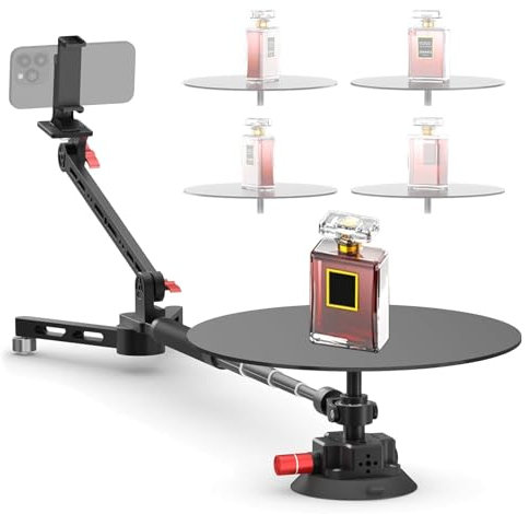 VNATWGOO Kit De Plataforma Giratoria PortáTil para FotografíA De 360 Grados, Plataforma Giratoria para CáMara De Toma PanoráMica Profesional, Plataforma Extensible para CáMara De Video De 110 Cm
