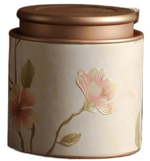 Barattolo vuoto per tè, in metallo vintage, elegante, per caffè, erbe, caramelle, cioccolato, zucchero, spezie (bianco, S)